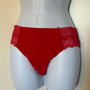 Victoria's Secret Red Lace High-Waist Bikini Panty